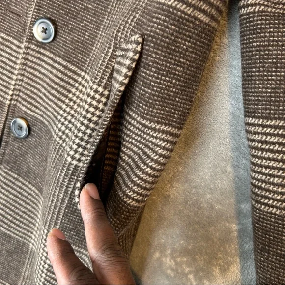 Abercrombie & Fitch The A&F Dad Coat Plaid Brown Long Overcoat Women's XXSP - Picture 2 of 16